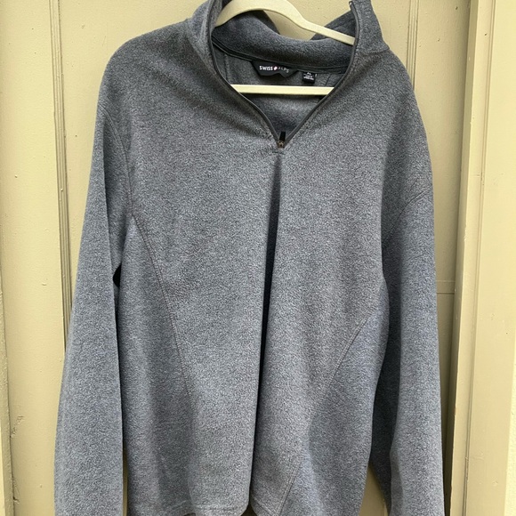 Swiss Alps brand quarter zip grey fleece sweater sweatshirt adult size xL - Picture 3 of 10